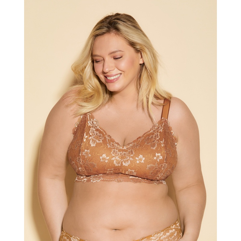 Ultra Curvy Longline Bralette Dark Copper/Camel XS