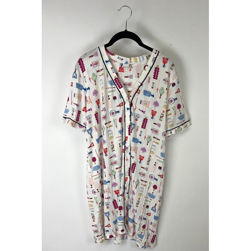 White Beauty Print Nightgown – Small
